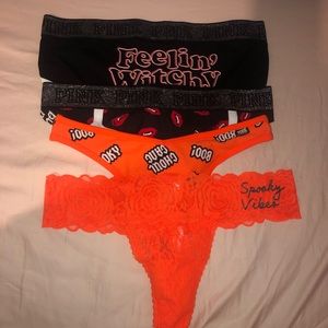 Pink Victoria Secret MEDIUM Halloween Panties NWT